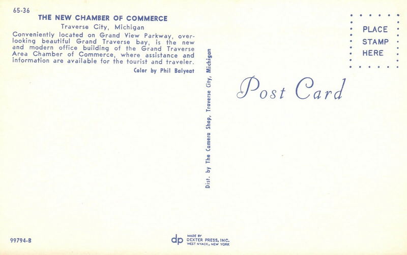 Traverse Area Chamber of Commerce - Vintage Postcard